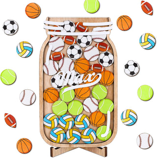 Sports Ball Theme Wooden Reward Jar for Kids