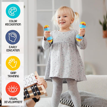 Dumbbell-shaped Rattle for Infants and Toddlers 1pc