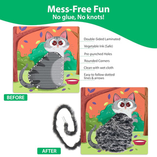 Furry Animal Lace Art Craft Activity Kit
