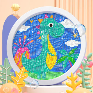 Cute Animals: Round Sparkling Diamond Painting Kits with Easel Stand- Adorable DIY Art Kit