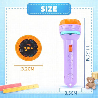 2-in-1 Kids Projection Flashlight with 3 Slide Discs | 24 Images | BPA-Free Toy for Ages 3+
