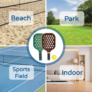 Square Design Racket with hole and Sponge Ball Indoor & Outdoor Game for Kids Age 3+ (Random)