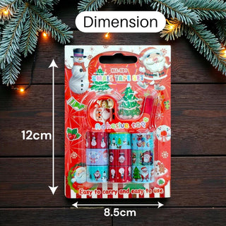 Christmas Theme Washi Sticker Tape Rolls with Dispenser
