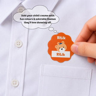 Personalized Iron On Label Sticker - Sporty Bear (32pc) (PREPAID ONLY)