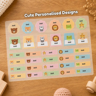 Personalized Iron On Label Sticker - Zoo Party (32pc) (PREPAID ONLY)