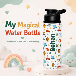Personalized Water Bottle for Kids - Jungle Animal (PREPAID ONLY)