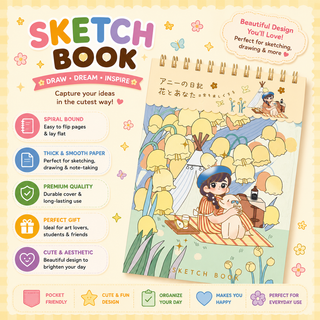 Annie's Kawaii Sketch Book — Spiral Bound | Cute Floral Design for Kids (Random)