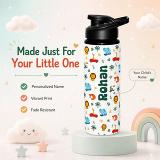 Personalized Water Bottle for Kids - Jungle Animal (PREPAID ONLY)