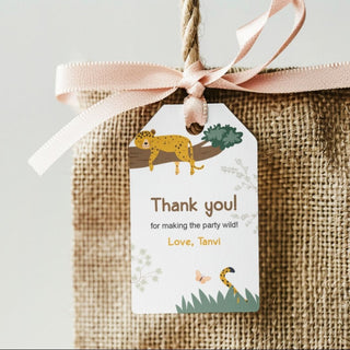 Personalized Thank You Tags for Return Gifts - Lazy Tiger (18pcs) (PREPAID ONLY)
