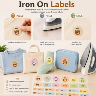 Personalized Iron On Label Sticker - Zoo Party (32pc) (PREPAID ONLY)