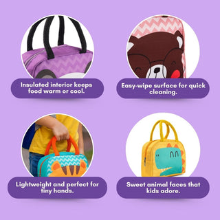 Children’s Cartoon Animal Insulated Lunch Box Bag 1pc