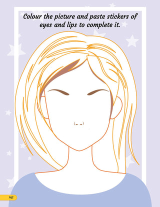 Make A Pretty Face with 160+ Stickers- Colouring and Sticker Activity Book for Kids Age 3 -6 years