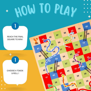 Cots and Cuddles Wooden Ludo and Snake & Ladder for kids