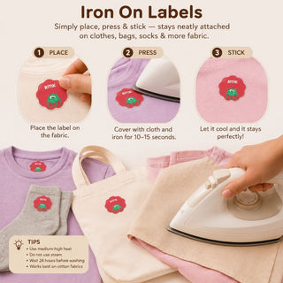 Personalized Iron On Label Sticker - Silly Monster (32pc) (PREPAID ONLY)