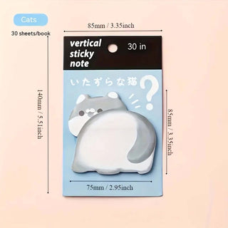 Kawaii Animal Hug Sticky Notes — 30 Sheets | Pack of 4