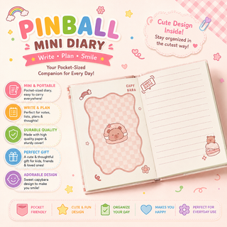 Pinball Mini Diary — Kawaii Pocket Notebook with Fun Pinball Game (Random)