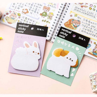 Kawaii Animal Hug Sticky Notes — 30 Sheets | Pack of 4