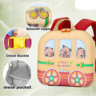 Capybara Design Rectangle Shaped Hardshell Backpack for Kids (Pack Of 5/10)(Prepaid Only)