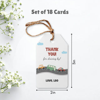 Personalized Thank You Tags for Return Gifts - City Vehicle (18pcs) (PREPAID ONLY)