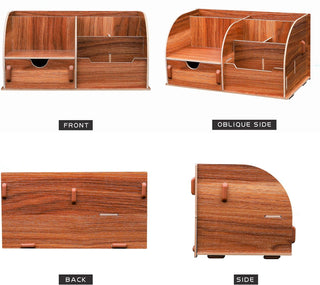 Portable Wooden Assembling Desk Storage Organizer for Home & Office