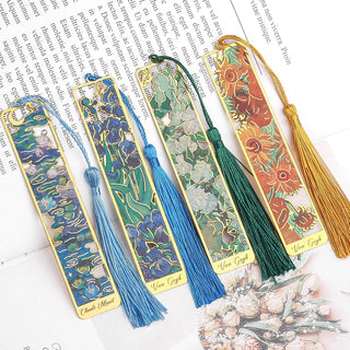 Artistic Metal Bookmark | Classic Painting Collection with Tassel