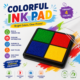 Mini Fingerprint Ink Pad for Kids – 4-in-1 Art & Craft Stamp Set (Pack Of 4)