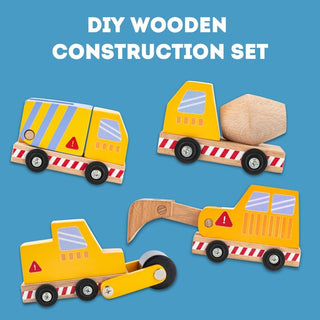 Cots and Cuddles Wooden Construction Vehicle Set for Kids
