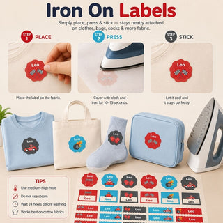 Personalized Iron On Label Sticker - Speed Racer (32pc) (PREPAID ONLY)