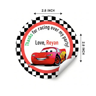 Round Thank You label - 95 Cars (24 Pcs) (PREPAID ONLY) (Dispatch in 5-6 Days)