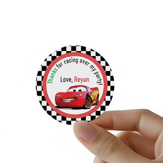 Round Thank You label - 95 Cars (24 Pcs) (PREPAID ONLY) (Dispatch in 5-6 Days)