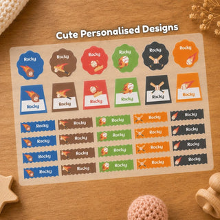Personalized Iron On Label Sticker Ball Park Buddy 32pc (PREPAID ONLY)