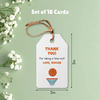 Personalized Thank You Tags for Return Gifts – Basketball (18 Pcs) (PREPAID ONLY)