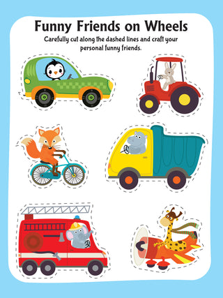 Ultimate Vehicles Scissors Skills Activity Book for Kids Age 4 - 7 years | With Child- Safe Scissors, Games and Mask