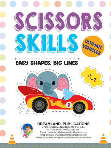 Ultimate Vehicles Scissors Skills Activity Book for Kids Age 4 - 7 years | With Child- Safe Scissors, Games and Mask