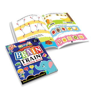 Brain Train Activity Books Pack- A Set of 4 Books - With Colouring Pages, Mazes, Puzzles and Word searches Activities