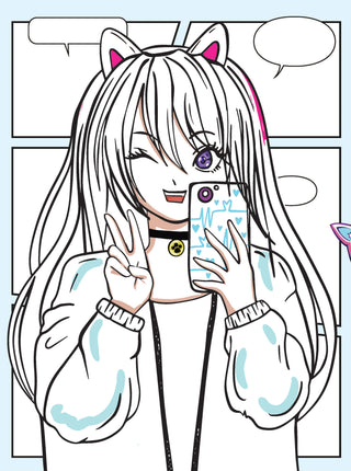 Colour Your Own Manga Book 4 With Free Manga Colouring Poster Age 4+