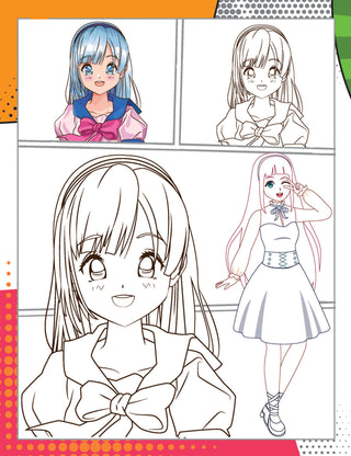Colour Your Own Manga Book 1  With Free Manga Colouring Poster Age 4+