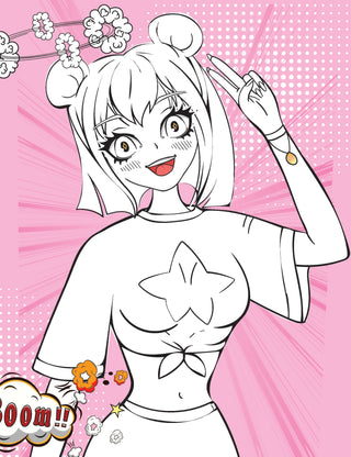 Colour Your Own Manga Book 1  With Free Manga Colouring Poster Age 4+