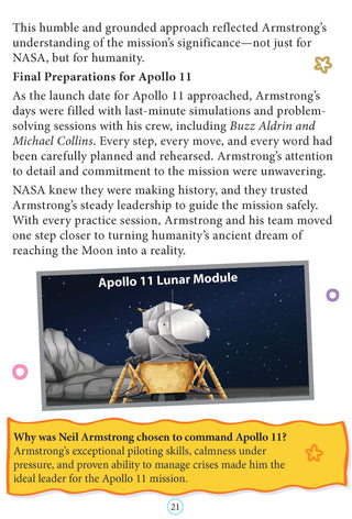 Neil Armstrong Icons of Inspiration  Illustrated Biography for Kids Age 6 - 12 Years