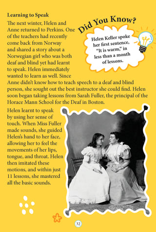 Helen Keller Icons of Inspiration  Illustrated Biography for Kids Age 6 - 12 Years