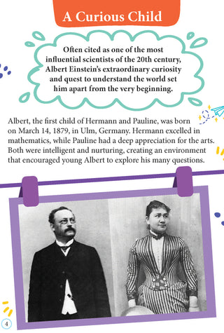 Albert Einstein Icons of Inspiration Illustrated Biography for Kids Age 6 - 12 Years