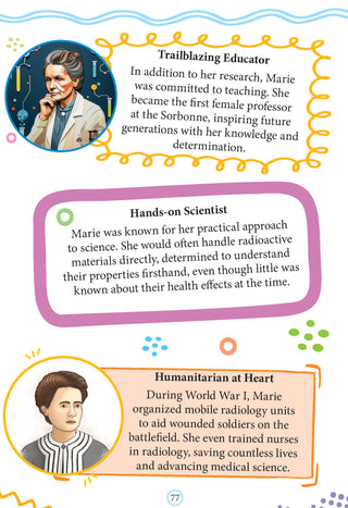 Marie Curie Icons of Inspiration  Illustrated Biography for Kids Age 6 - 12 Years