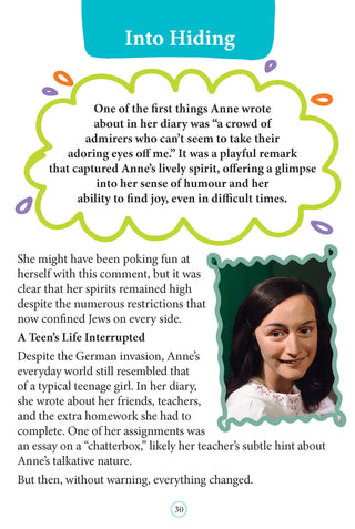 Anne Frank Icons of Inspiration  Illustrated Biography for Kids Age 6 - 12 Years
