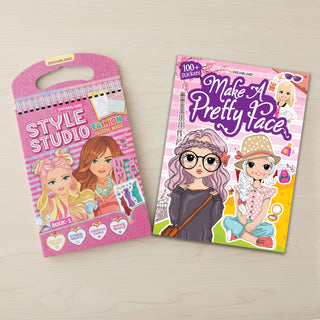 Style Studio Fashion Sketch Activity Book Part-1 with Make A Pretty Face with 100+ Stickers