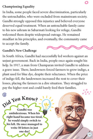 Mahatma Gandhi Icons of Inspiration  Illustrated Biography for Kids Age 6 - 12 Years