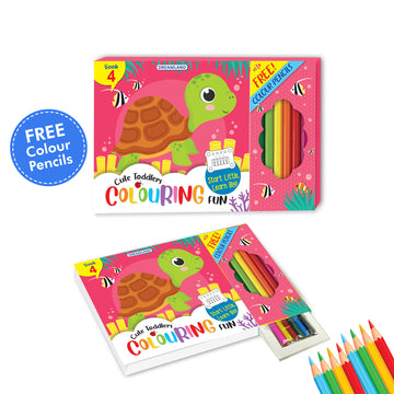Cute Toddlers Fun-4 Ocean Colouring Book with 6 Colour Pencils | Art and Craft Drawing Book Set for 4+ | Colouring Book for Toddler - 128 Pages