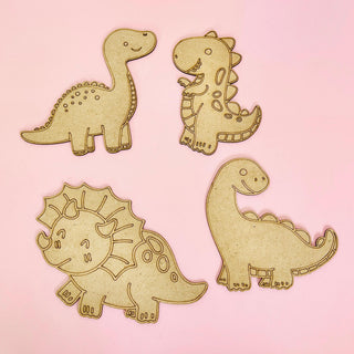 Dinosaur Paint & Play Kit – Create Your Own MDF Dino Art Set for Kids (Pack Of 4)