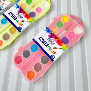 16 Shades Water Color Cake for Kids School & Home Art Supply 1pc Random