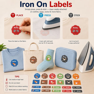 Personalized Iron On Label Sticker Ball Park Buddy 32pc (PREPAID ONLY)