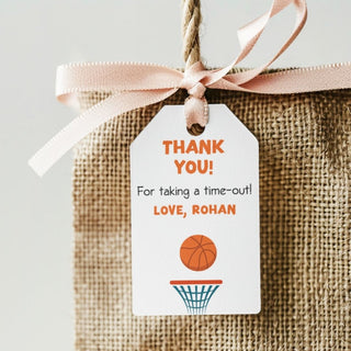 Personalized Thank You Tags for Return Gifts – Basketball (18 Pcs) (PREPAID ONLY)